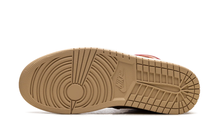 Air Jordan Mid-Top Sneakers - Brown & Tan with Yellow Drip Swoosh
