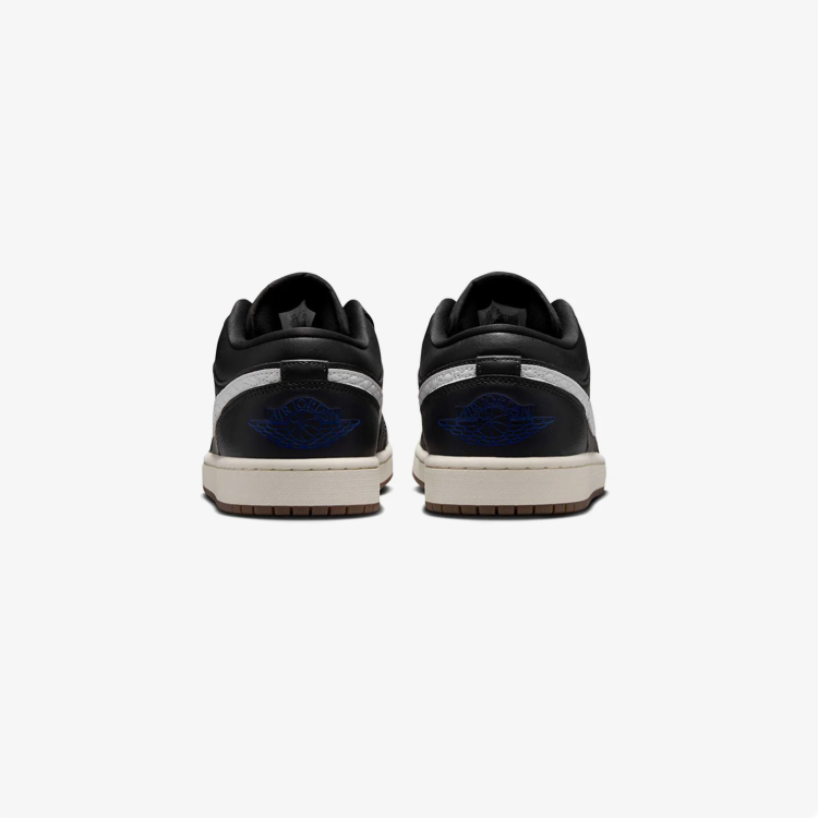Air Jordan Low-Top Sneakers - Black & White with Gum Outsole