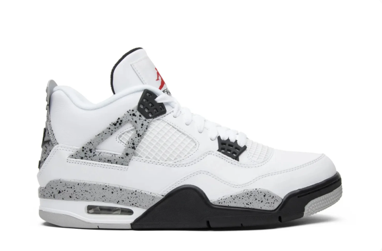 Air Jordan Sneakers - White with Speckled Grey & Black Accents
