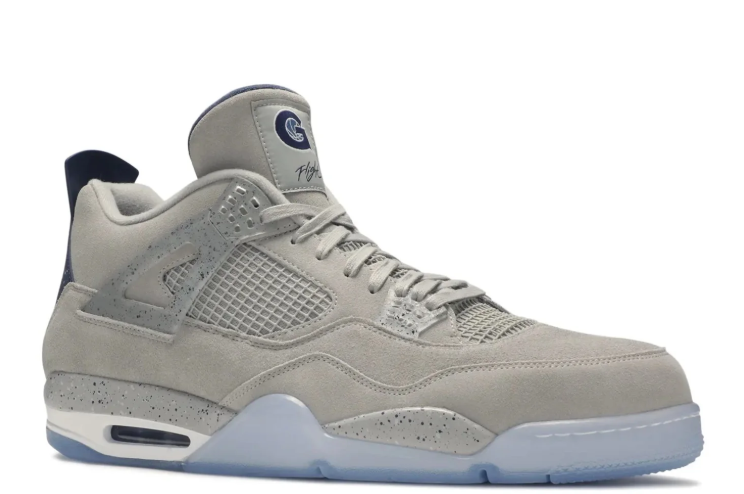 Air Jordan Sneakers - Light Grey with Icy Blue Outsole