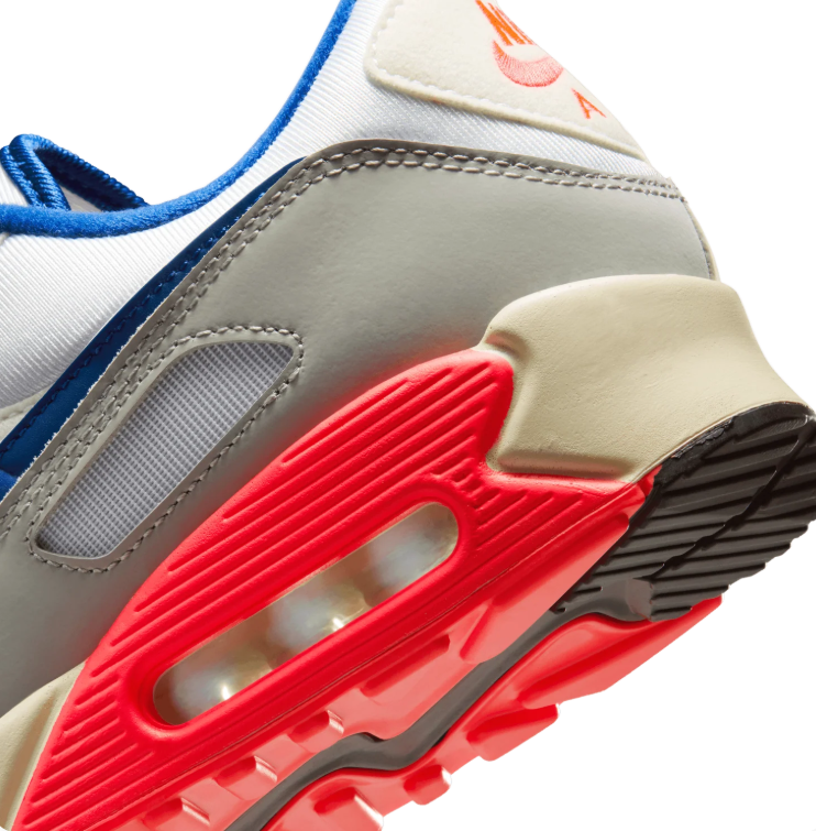 Nike Air Max Sneakers - White & Grey with Blue and Coral Accents