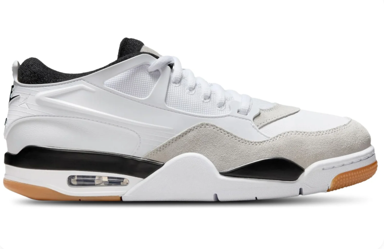 Air Jordan Low-Top Sneakers - White & Light Grey with Gum Accents
