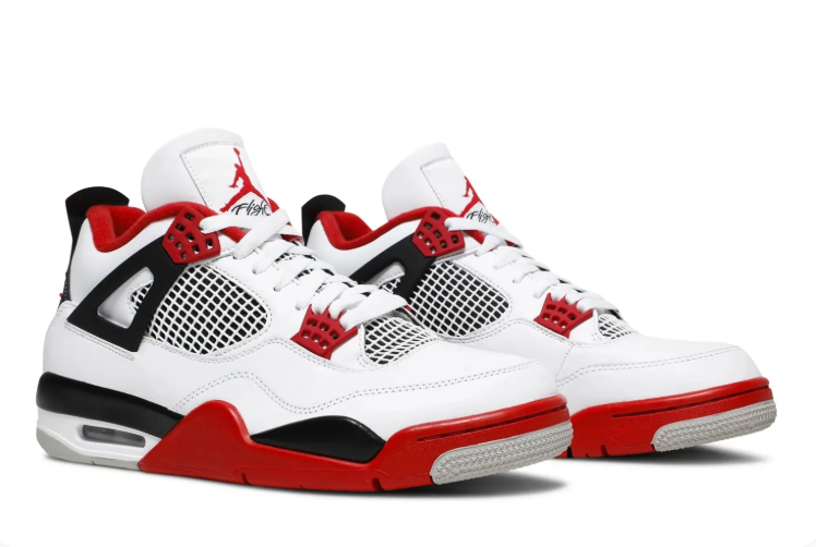 Air Jordan Sneakers - White with Red & Black Accents