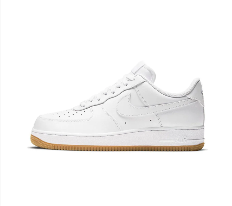 Nike Air Force 1 Low Sneakers - White with Gum Outsole